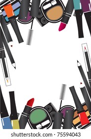 Vector illustrations of cosmetics isolated make up on a white background