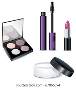 Vector illustrations of cosmetics  products isolated on a white