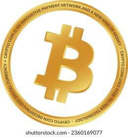 Ilustraciones vectoriales de criptomonedas. logotipo de criptodivisa bitcoin-btc. 3 quinquies ilustraciones.