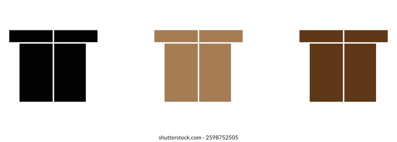 Vector illustrations of cubes in various arrangements in a simple black and white design. Editable stroke. Vector Illustration .