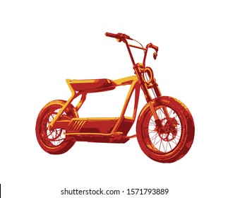 Vector illustrations of Custom chopper cruiser isolated on white background.