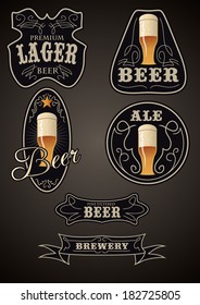 Vector illustrations of customizable labels