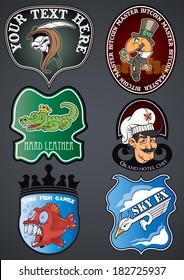 Vector illustrations of customizable labels