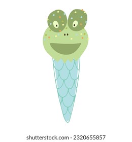 Vector illustrations of cute animals ice cream frog.