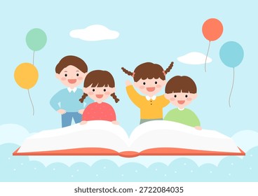 Vector illustrations of cute children.