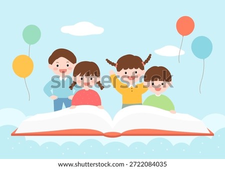 Vector illustrations of cute children.