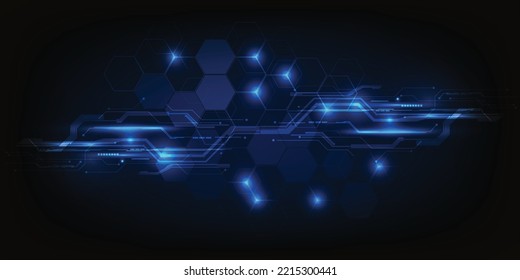 Vector illustrations of Dark blue futuristic digital technology artwork for game and advertising.Future technology and innovation concepts.