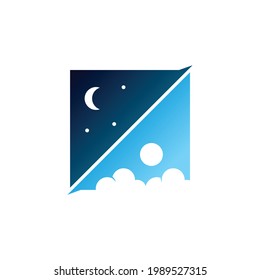 vector, illustrations. day and night logo concept. home decorations