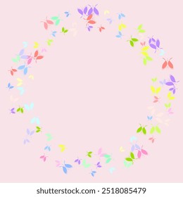 Vector illustrations for decoration, graphic design, logo. Butterflies scatter from the circle. 