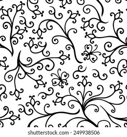 Vector illustrations of decorative floral elements pattern seamless