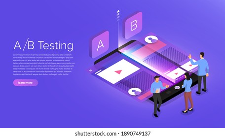 Vector illustrations design concept AB Testing. System Method Modern graphic, Web Banners, Suitable for Diagrams, Infographics. Vector illustrate.