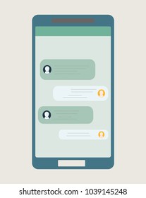 Vector illustrations dialogue chat Social Networking Mobile
