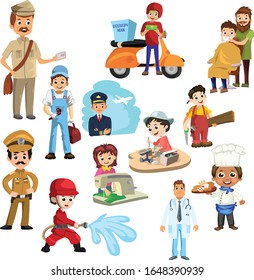 Vector Illustrations of different professions.