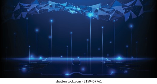 Vector illustrations of digital data technology futuristic blue hi tech artwork for game develop and davertiment.