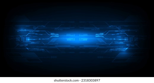 Vector illustrations of Digital high tech circuit line network and grid field.Hi tech digital horizontal space and perspective for product advertising showcase and game artwork.