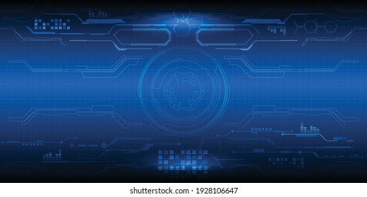 Vector illustrations of Digital tech architecture abstract blue print hi tech for davertising or game artwork.Futuristic concept.