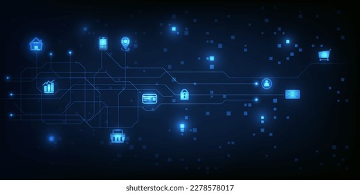 Vector illustrations of digital technology new world communities metaverse and virtual realities.Futuristic communication technology design concepts.