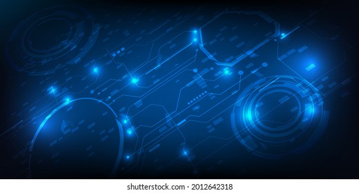 Vector illustrations of digital vision and perspective.Digital communication hi tech architect circuit connecting network.