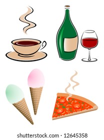 Vector illustrations for diner advert.