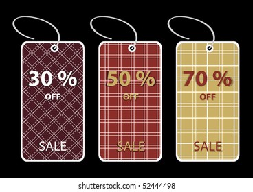 Vector illustrations of discount sale tags