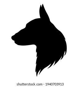 Vector illustrations of dog head silhouette