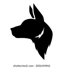 Vector illustrations of dog head silhouette