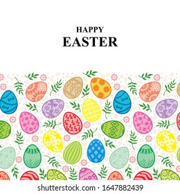 Vector illustrations of Easter card with decorative eggs ornament