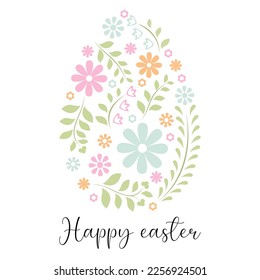 Vector illustrations of Easter card with decorative floral element 