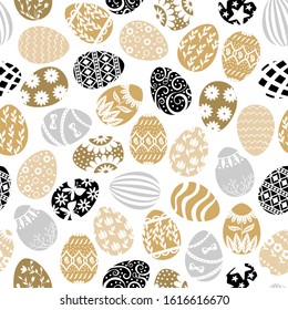 Vector illustrations of Easter decorative eggs pattern seamless