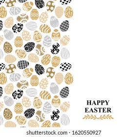 Vector illustrations of Easter decorative eggs greeting card