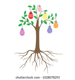 Vector illustrations of Easter decorative tree