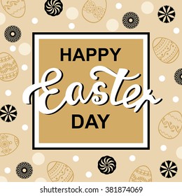 Vector illustrations of Easter gold card