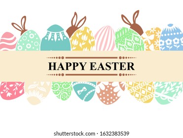 Vector illustrations of Easter greeting banner
