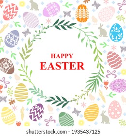Vector illustrations of Easter greeting card on decorative background