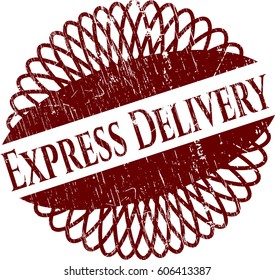 Vector illustrations of Express Delivery rubber texture
