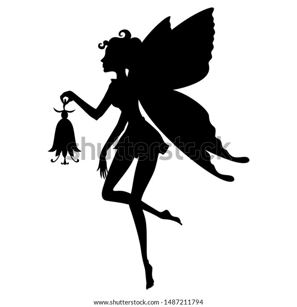 Vector Illustrations Fairy Girl Silhouette Stock Vector (Royalty Free ...