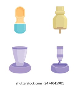 Vector illustrations featuring colorful vaccine vials and medical ampoules with a modern, flat design