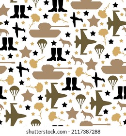 Vector illustrations of February 23 - Defender of the Fatherland Day pattern seamless