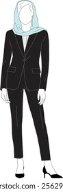 Vector illustrations of female employer