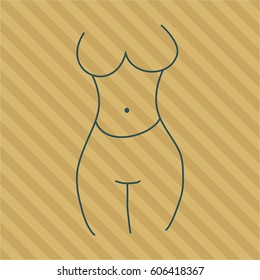 Vector illustrations of Female Silhouette icon or symbol
