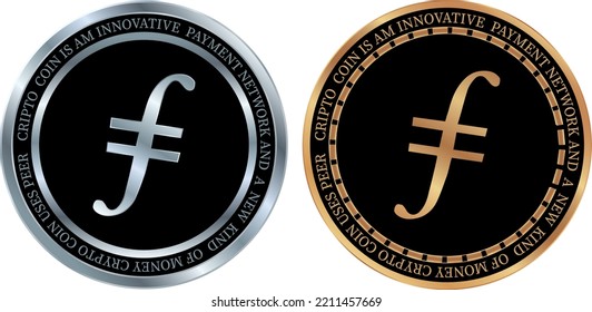 Ilustraciones vectoriales de la moneda virtual filecoin-fil. 3 quinquies ilustración.