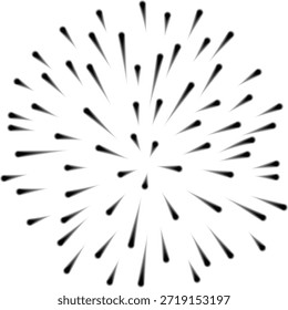 Ilustraciones vectoriales de fuegos artificiales, feliz año nuevo, exhibición festiva de fuegos artificiales, una colección de fuegos artificiales negros sobre fondo blanco,
