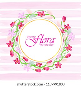 Vector illustrations of flora isolated in the form of watercolor.