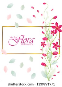 Vector illustrations of flora isolated in the form of watercolor.