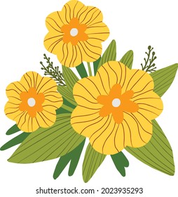 Vector illustrations of flowers on a white background.