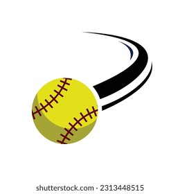 Vector illustrations of Flying Softball