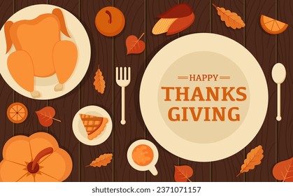Ilustraciones vectoriales, alimentos y bebidas para conmemorar el Día de Acción de Gracias