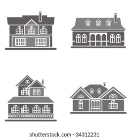 Vector illustrations of four houses. Great design elements for various projects!