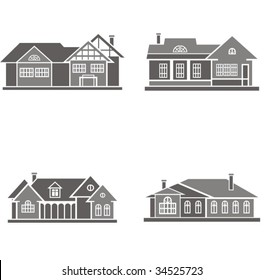 Vector illustrations of four houses. Great design elements for various projects!