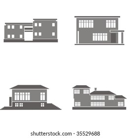 Vector illustrations of four houses. Great design elements for various projects!
